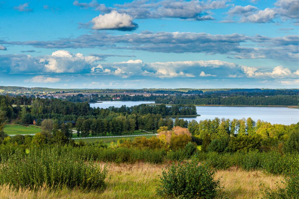 scenic view of lezeczki landscape and lake