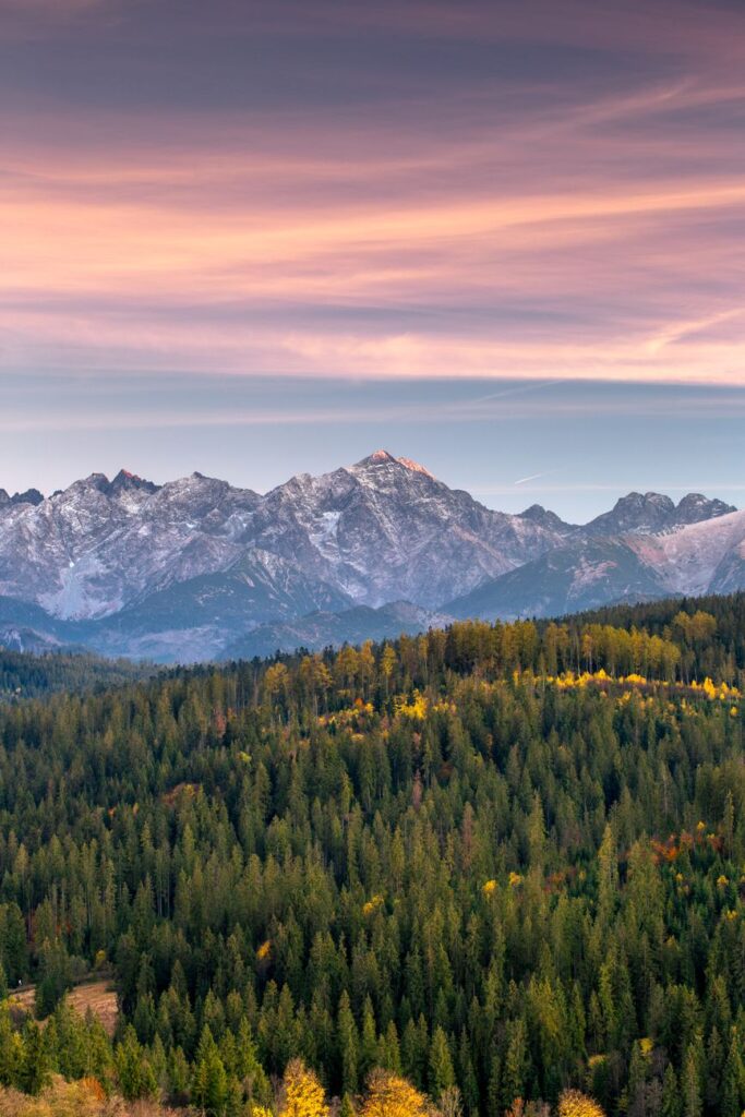breathtaking tatra mountains landscape at sunset